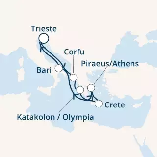 COSTA DELIZIOSA - Itinerario di 7 notti partendo da TRIESTE il 26/12/2020 - Italia, Grecia