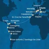 Italia, Francia, Spagna, Marocco, Isole Canarie, Antille, Costa Rica, Colombia, Panama