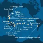 Giappone, Taiwan, Cina, Filippine, Australia, Hawai, Fiji, Tonga, Polinesia, Cile