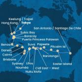 Giappone, Taiwan, Cina, Filippine, Australia, Hawai, Fiji, Tonga, Polinesia, Cile