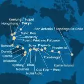 Giappone, Taiwan, Cina, Filippine, Australia, Hawai, Fiji, Tonga, Polinesia, Cile