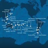 Giappone, Taiwan, Cina, Filippine, Australia, Hawai, Fiji, Tonga, Polinesia, Cile, Argentina