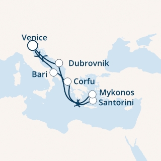 COSTA DELIZIOSA - Itinerario di 6 notti partendo da VENEZIA il 21/07/2019 - Italia, Grecia, Croazia