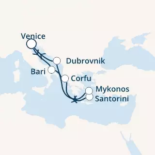COSTA DELIZIOSA - Itinerario di 6 notti partendo da VENEZIA il 21/07/2019 - Italia, Grecia, Croazia