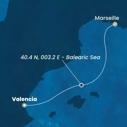COSTA PACIFICA - Itinerario di 0 notti partendo da VALENCIA il 01/11/2024 - Spagna, Francia