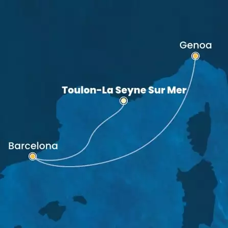 COSTA FASCINOSA - Itinerario di 1 notti partendo da TOLONE-LA SEYNE SUR MER il 01/11/2024 - Spagna, Italia