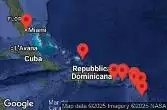 Porto Rico, Isole Vergini britanniche, Saint Kitts e Nevis, Saint-Barthélemy, Turks e Caicos, Stati Uniti, Isole Vergini americane, Antigua e Barbuda, Guadalupa, Grecia