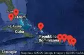 Porto Rico, Isole Vergini britanniche, Antigua e Barbuda, Turks e Caicos, Stati Uniti, Sint Maarten, Saint-Barthélemy, Saint Kitts e Nevis, Isole Vergini americane, Emirati Arabi Uniti