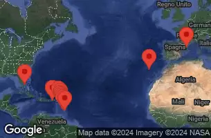 EXPLORA II - Itinerario di 25 notti partendo da Barcelona il 05/11/2024 - Spagna, Portogallo, Barbados, Martinica, Saint Lucia, Antigua e Barbuda, Porto Rico, Stati Uniti, Anguilla, Dominica, Guadalupa, Saint-Martin