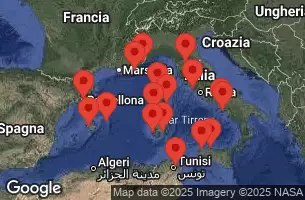 EXPLORA II - Itinerario di 22 notti partendo da Rome (Civitavecchia) il 04/08/2025 - Italia, Tunisia, Spagna, Francia, Monaco