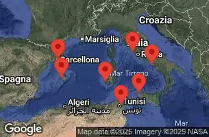 EXPLORA II - Itinerario di 8 notti partendo da Rome (Civitavecchia) il 04/08/2025 - Italia, Tunisia, Spagna