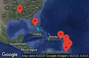 EXPLORA II - Itinerario di 18 notti partendo da Miami il 05/12/2025 - Stati Uniti, Isole Vergini americane, Guadalupa, Martinica, Saint Lucia, Grenada, Saint Vincent e Grenadine, Barbados, Trinidad e Tobago, Montserrat, Isole Vergini britanniche, Porto Rico