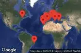 Grecia, Malta, Italia, Francia, Spagna, Marocco, Portogallo, Gibilterra