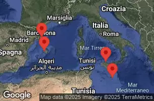 EXPLORA I - Itinerario di 5 notti partendo da Barcelona il 18/04/2025 - Spagna, Italia, Malta