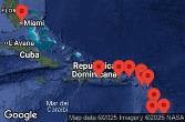 Barbados, Martinica, Saint Kitts e Nevis, Porto Rico, Isole Vergini britanniche, Antigua e Barbuda, Saint-Barthélemy, Anguilla, Stati Uniti, Rep. Dominicana, Saint Vincent e Grenadine
