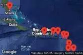 Barbados, Martinica, Saint Kitts e Nevis, Porto Rico, Isole Vergini britanniche, Antigua e Barbuda, Saint-Barthélemy, Anguilla, Stati Uniti, Rep. Dominicana, Saint Vincent e Grenadine