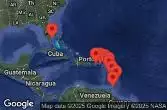 Barbados, Trinidad e Tobago, Martinica, Antigua e Barbuda, Sint Maarten, Isole Vergini britanniche, Stati Uniti, Porto Rico, Guadalupa, Saint Kitts e Nevis