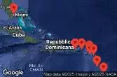 Barbados, Martinica, Saint Kitts e Nevis, Porto Rico, Isole Vergini britanniche, Antigua e Barbuda, Saint-Barthélemy, Anguilla, Stati Uniti