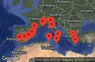EXPLORA I - Itinerario di 20 notti partendo da Piraeus (Athens) il 24/04/2026 - Grecia, Italia, Malta, Tunisia, Spagna, Gibilterra, Francia, Monaco