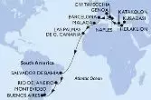 Kusadasi,Heraklion,Katakolon,Naples,Genoa,Civitavecchia,Barcelona,Malaga,Las Palmas de G.Canaria,Salvador,Rio de Janeiro,Montevideo,Buenos Aires