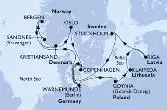 Copenhagen,Warnemunde,Sandnes,Bergen,Kristiansand,Oslo,Copenhagen,Warnemunde,Gdynia,Klaipeda,Riga,Stockholm,Copenhagen