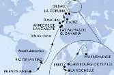 Buenos Aires,Rio de Janeiro,Las Palmas de G.Canaria,Arrecife de Lanzarote,Funchal,Cadiz,La Coruna,Bilbao,La Rochelle,Brest,Cherbourg,Warnemunde