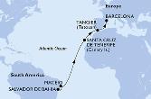 Salvador,Maceio,Santa Cruz de Tenerife,Tangier,Barcelona