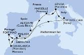 Alicante,Civitavecchia,Genoa,Marseille,Malaga,Portimao,Casablanca,Gibraltar,Alicante