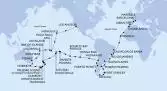 Francia, Spagna, Gibilterra, Marocco, Capo Verde, Brasile, Argentina, Isole Falkland, Cile, Isole Pitcairn, Polinesia Francese, Isole Cook, Nuova Zelanda, Australia, Nuova Caledonia, Vanuatu, Samoa, Samoa Americane, Stati Uniti