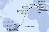 Santos,Rio de Janeiro,Buzios,Salvador,Maceio,Santa Cruz de Tenerife,Tangier,Barcelona,La Goulette,Palermo,Naples,Livorno