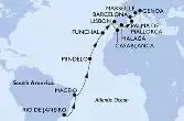 Brasile, Capo Verde, Portogallo, Marocco, Spagna, Francia, Italia