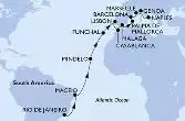 Brasile, Capo Verde, Portogallo, Marocco, Spagna, Francia, Italia