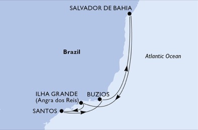 Santos, Buzios, Salvador da Bahia, Ilha Grande, Santos