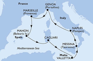 Italia, Malta, Francia, Spagna