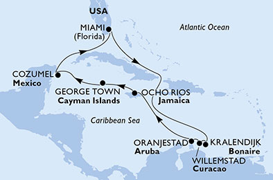 USA, Aruba, Giamaica, Isole Cayman, Messico