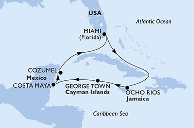USA, Giamaica, Isole Cayman, Messico