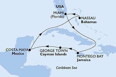 USA, Giamaica, Isole Cayman, Messico, Bahamas