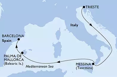 MSC SEASIDE - Itinerario di 5 notti partendo da TRIESTE il 01/12/2017 - Italia, Spagna