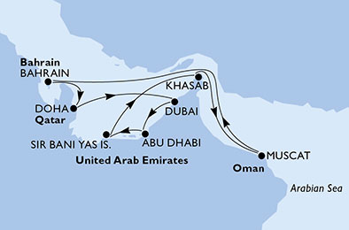 Emirati Arabi Uniti, Oman, Bahrain, Qatar