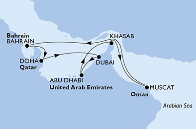 Emirati Arabi Uniti, Oman, Bahrain, Qatar