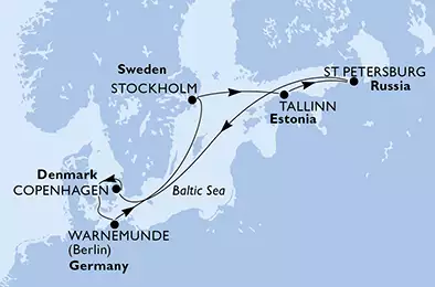 MSC POESIA - Itinerario di 7 notti partendo da COPENHAGEN, DENMARK il 15/06/2019 - Danimarca, Germania, Svezia, Estonia, Russia