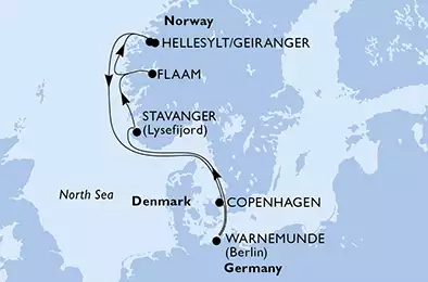 MSC POESIA - Itinerario di 7 notti partendo da COPENHAGEN, DENMARK il 22/06/2019 - Danimarca, Germania, Norvegia