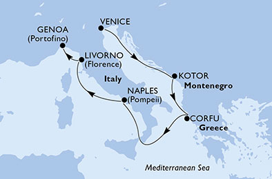 Italia, Montenegro, Grecia