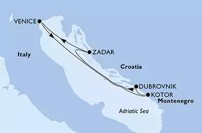 MSC OPERA - Itinerario di 4 notti partendo da VENEZIA il 31/10/2019 - Italia, Montenegro, Croazia