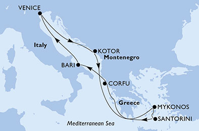 Italia, Montenegro, Grecia
