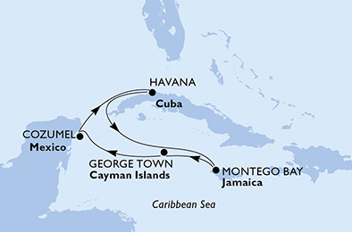 Cuba, Giamaica, Isole Cayman, Messico