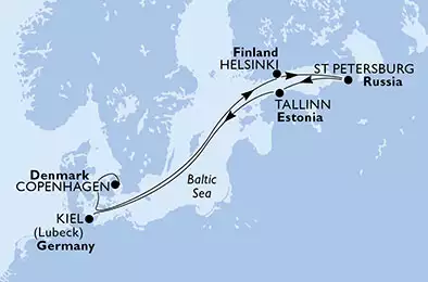 MSC MERAVIGLIA - Itinerario di 6 notti partendo da COPENHAGEN, DENMARK il 15/09/2019 - Danimarca, Finlandia, Russia, Estonia, Germania