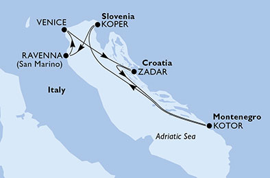 Italia, Croazia, Montenegro, Slovenia