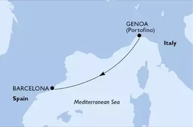 MSC BELLISSIMA - Itinerario di 1 notti partendo da GENOVA il 10/11/2019 - Italia, Spagna