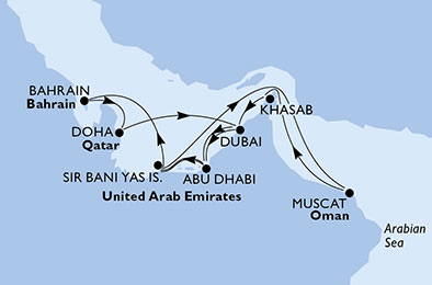 Emirati Arabi Uniti, Bahrain, Qatar, Oman